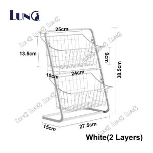 Removable 2 Tier Storage Kitchen Wire Basket Stand Multifunctional Storge Holders & Racks