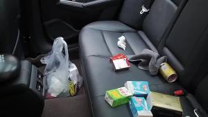 dncnf Car Headrest Hanging Tissue Leather Storage Organizer Cup Holder for JAC JS4 JS5 JS6 RF8 QX X8 Plus Vehicle Accessories 3M8Q4