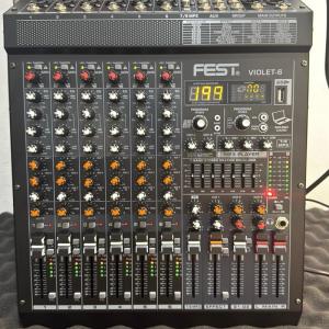 FEST VIOLET-6 Mixer Audio 6 Channel USB Bluetooth Universal Plug 110-240V