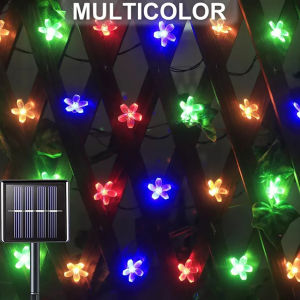 Vimite 12Meters Solar Blossom Flower fairy Lights Outdoor Waterproof automatic Color Changing Garden Christmas Lights for House Tree Party Decoration string Lamp