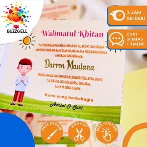 Sticker Chromo Persegi Walimatul Khitan Sunatan Free Desain Custom Label Tasyakuran Khitanan