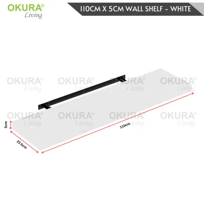 OKURA 1 Piece Sky Floating Wall Shelve Home Living 110cm (5cm Thickness) Rak Hiasan Dinding