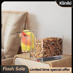[Kliniki] Large Capacity Bird Feeder Box Anti-Splash Bird Food Dispenser Durable Parrot Feeding Box For Small Medium Birds