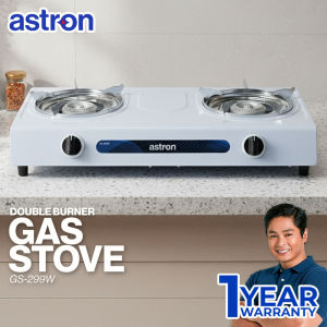 Astron GS-299W Double Burner | Gas Stove | Stainless Metal Body and white furnace | Heavy Duty Burner