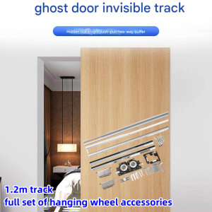 Floating Back Hidden Sliding Door Rail Set Ghost Concealed Soft Close Sliding Barn Door Track