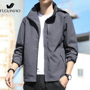 Fuguiniao áo khoác quần áo nam không thấm nước trùm đầu Windproof cắm trại Áo vài trang phục phụ nữ áo khoác có mũ