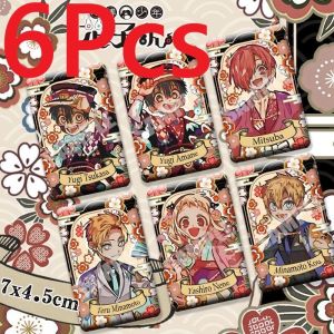 6Pcs/Set Anime Pin Toilet-boundHanako-kun Rectangle badge Mitsuba Minamoto Kou HanakoYashiroNene Brooch Cosplay Decoration gift