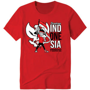 Kaos anak laki laki/perempuan motif sablon digital DTF kemerdekaan RI 17 agustus