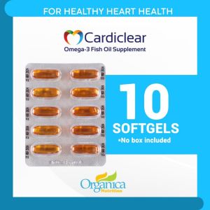 CardiClear Omega-3 Fish Oil (10 Softgels) Lower Cholesterol & Blood Pressure Control [FDA Approved]