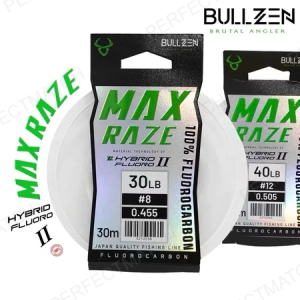 BULLZEN Max Raze 100% Fluorocarbon Leader 30m