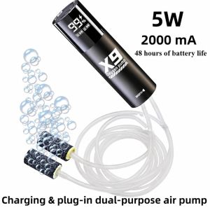 NEXASHOP 5W Oxygen Pump USB Rechargeable Low Noise Aerator with 48H Runtime Portable Quiet Aquarium Pump For Outdoor Fishing/Aquarium