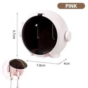 BECORATE Wall Mounted Toothbrush Organizer With Cover Tooth Brush Toothpaste Holder Bathroom Organizer