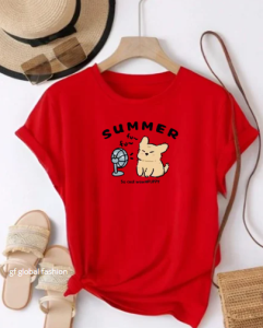 Kaos atasan WANITA T-Shirt Kaos katun variasi Oblong distro motif SUMMER