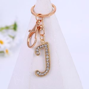 PENGQ Letter A-Z Jewelry Gifts Initial Capital Keychain Crystal Rhinestone Rhinestone Letter Key Chain Alphabet Keyring Letter Pendant 26 Alphabet Key Ring