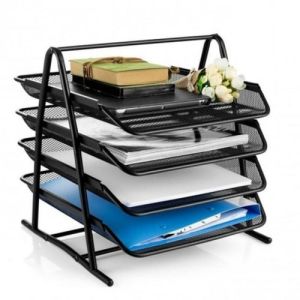 RAK DOKUMEN MEJA 4 SUSUN TRAY BESI RAK KERTAS FILE DOCUMNT TRAY RAK WADAH DOKUMEN BESI RAK SUSUN PAPER TRAY RAK SERBAGUNA MULTIFUNGSI KANTOR KAMAR - BISA COD