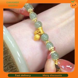 ❣️❣️❣️ Natural Bamboo Beaded Bracelet New Chinese Style Jade Bracelet For Women Exquisite Lucky Hotan Jade Bracelet