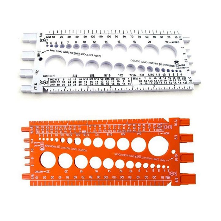 Taskar Nut, Bolt & Screw Measuring Gauge – Inch/Metric Size & Thread Pitch Identifier, Durable Plastic 8.5" X 3.4"