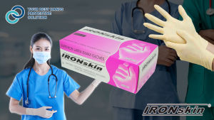 IRONskin Powder Free Latex Examination Glove 100 Pcs/ Box | 10 Box/ Carton Cleaning General use