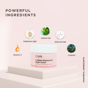 Cyskin Cream Malam untuk Melembabkan dan Mencerahkan Wajah 15 gr I C-White Niacinamide Cream