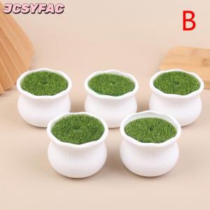 JCSYFAC 5 cái Chậu Hoa Tròn trồng với cỏ nhân tạo bình hoa trắng nhựa dày cây chậu hoa trang trí sân vườn nhà