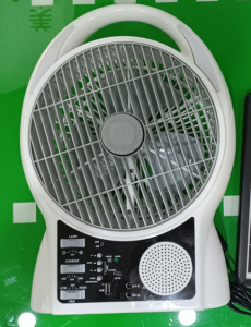 Splar 8 inch Rechargeable desk fan with LED light radio MP3 player and Bluetooth audio function With  solar panel