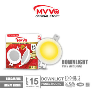 MYVO Lampu LED Downlight 15 Watt Panel Round Inbow Cahaya Kuning