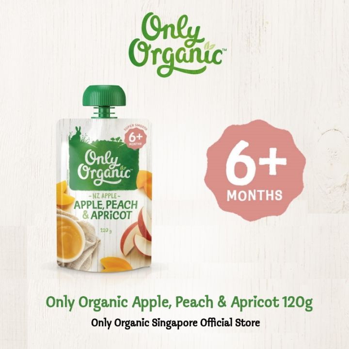 Only Organic Apple Peach Apricot Pouch 120g First Foods for