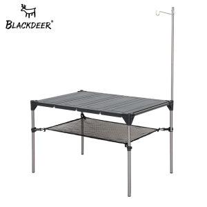 BLACKDEER Outdoor Camping Desk Aluminum Alloy Folding Table Portable Picnic Fishing Beer Table Lightweight Rain-Proof Detachable
