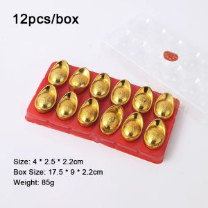 12pcs 40mm Chinese Gold Ingot 24pcs 45mm Feng Shui Lucky Charm Wealth Ancient Money Coins