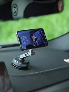 Universal Magnetic Car Mount Phone Holder Folding 360° Rotation Vacuum Adsorption Strong Suction Holder For iPhone17 Series