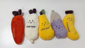 3 kinds Cute Portable Cute Veggie Fruit Baby Soothing Hand Toy Relieve Newborn Crying 0-6M