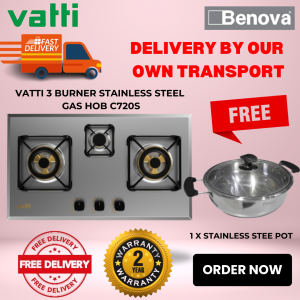 Vatti 3 Burner Stainless Steel Gas Hob C720S