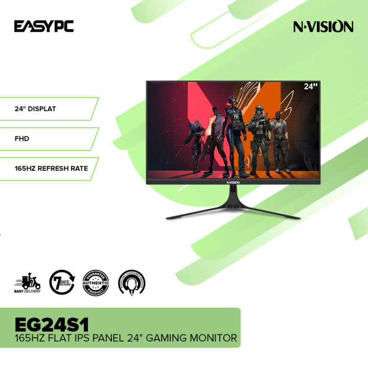 EasyPC | Nvision EG24S1 / EG24SW 165Hz / EG24S1 PRO 180HZ Flat /  EG24SW PRO 180HZ Flat IPS Panel 24" Gaming Monitor Black and White For Desktop PC