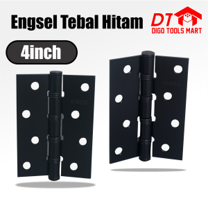 Engsel Pintu Tebal Hitam 4 Inci Sepasang Full Black