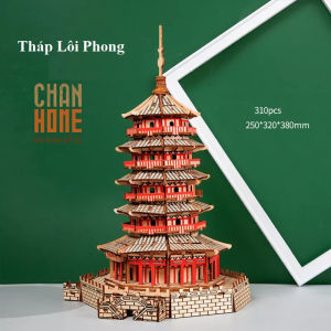 Mô hình lắp ghép tháp Lôi Phong kiến trúc nổi tiếng mô hình lắp ghép gỗ 3D cho bé