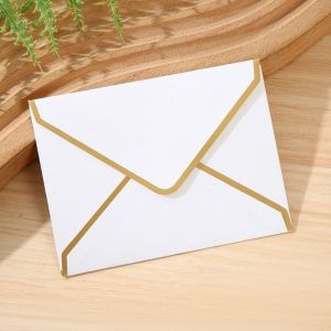 MIIQNUS 10pcs Invitation Card Gold Stamping Envelopes Vintage Bronzed Seal Blessing Thank Envelopes Invitation Card Romantic Decoration Envelope Set Paper Postcard