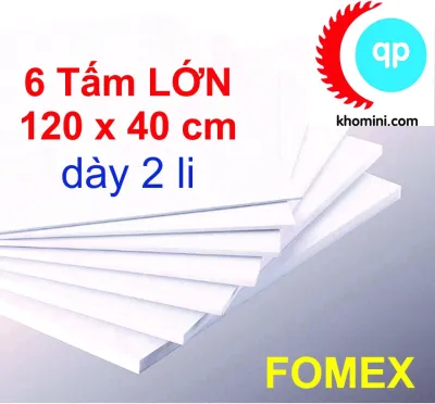 6 Tấm Fomex dày 2 li Kích thước 120x40cm - Tấm PVC Foam làm Nội thất Mô hình Hanmade Kiến trúc Tàu thuyền