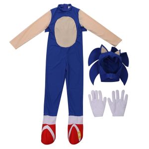 Carnival Kids Anime Sonic Kid Deluxe Girls Boys Cosplay Costume Hedgehog Toy Hat Jumpsuit Children The Game Character Birthday Party
