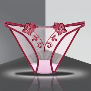 GOOTRADES Thin Belt Womens Flower Embroidery Panties Cotton Crotch Hollow Out Mesh Transparent Underpants Fashion Seamless Mid Waist Mesh Briefs Girls