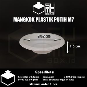 [1 PAK ISI 50 PCS] Mangkok plastik putih susu ukuran M7 mangkuk besar big / mangkok mie baso