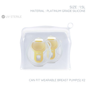 Multi-Size UV Sterilizable Breast Pump Storage Bag Multipurpose silicone bag - BPA Free Silicone Pouch for Breastfeeding Essentials