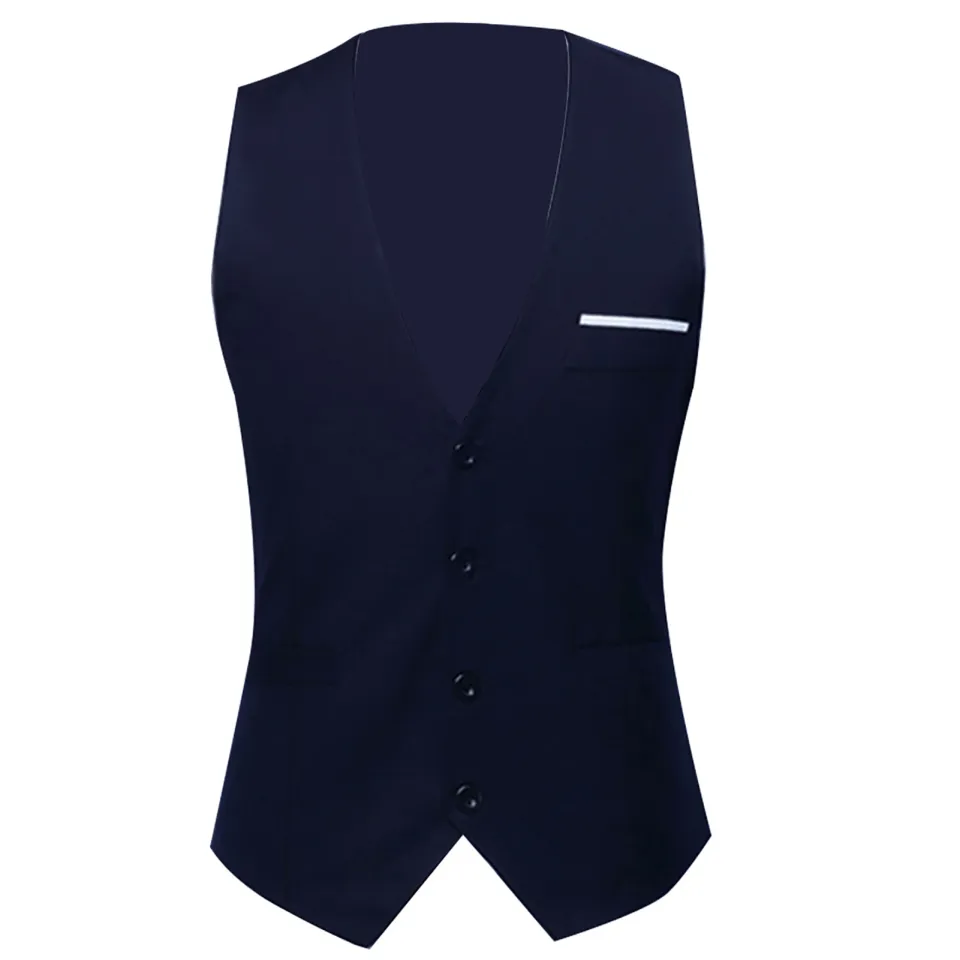 Midnight Blue Solid Tuxedo Vest | He Spoke Style