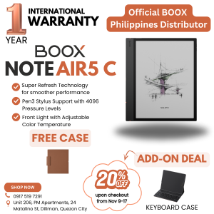 BOOX NEWEST Note Air5 C - 10.3" Kaleido 3¹ ePaper Colored Display - FREE CASE AND STYLUS