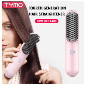 Fourth Generation TYMO PORTA Cordless Hair Straightener Brush Mini Portable with USB Rechargeable Negative Ion Hair Tools (Authentic)