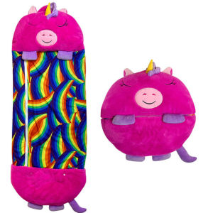 3-10 years น่ารักถุงนอนพับ ด็กน้ำหนักเบาพกพากลางแจ้งผ้าฝ้ายการ์ตูนถุงนอนสำหรับ ได้นุ่มเด็กสัตว์ถุงนอนหมอนเ ของขวัญเด็