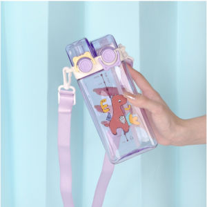 BOTOL MINUM ANAK 570 ML BOTOL KOTAK TRANSPARANT DUA SISI