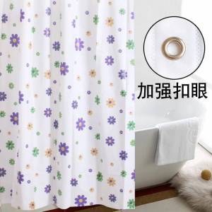 ม่านห้องน้ำ พลาสติก กันเชื้อรา ผ้าม่าน 180X180 ห่วงตะขอ #D-0026