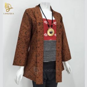 LANGITJUA - Dhimas Sogan 01 Blus Kebaya Kutubaru Modern Size S M L XL XXL XXXL - LGJ-SGN-BLNIMASSOG01