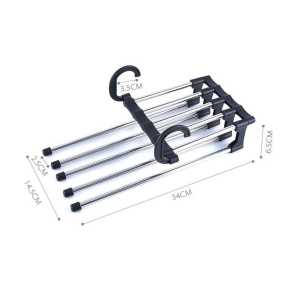 Terbaru !! Gantungan Celana Jilbab Multifungsi Hanger 5 in 1 Bahan Stainless Steel Anti Karat