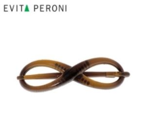 EVITA PERONI Slid Clip Alexis Black Lucky 8 design Suitable for Thin and Normal Hair Volume